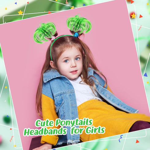 Jexine 12 Pieces Tinsel Wrapped Ponytails Headbands for Women, Feathers Head Bopper Hair Costume Accessories