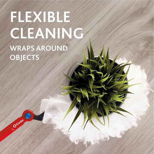 O-Cedar Flex & Catch Heavy Duty Dusting Kit with 3 Disposable Refills, Extendable 3 Ft Handle for Dust Trapping