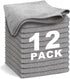 Gray Microfiber Cleaning Cloth 13"x13", Ultra Soft Absorbent Rags for Housekeeping, Lint Free Reusable Cleaning Cloths