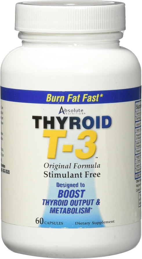 Fat Burning Metabolism Boosting Supplement | Thyroid T-3 | 60 Capsules