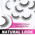 Veleasha 5D Faux Mink Cat Eye Lashes - Handmade False Eyelashes, 7 Pairs Luxurious Volume Pack (5D28)