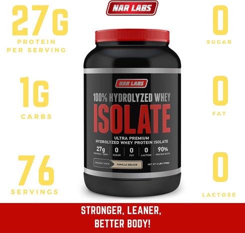 Hydrolyzed Whey Protein Isolate, 2 lbs. Vanilla