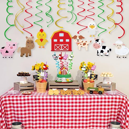 24pcs Farm Animals Party Favor Straws, Reusable Drink Birthday Party Straws, Chicken Sheep Horse Cow Pig Farm Party