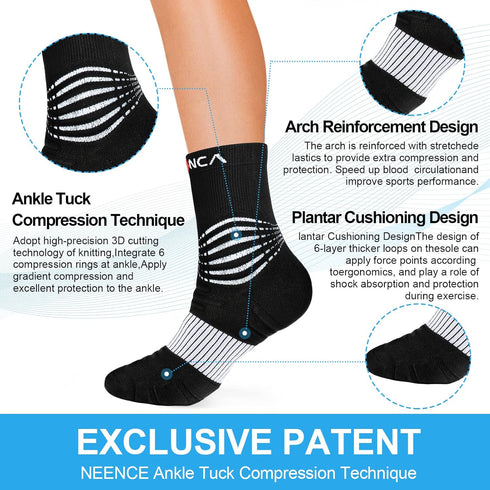 NEENCA Compression Socks, Medical Athletic Socks for Injury Recovery & Pain Relief, 20-30 mmHg, 1 Pair