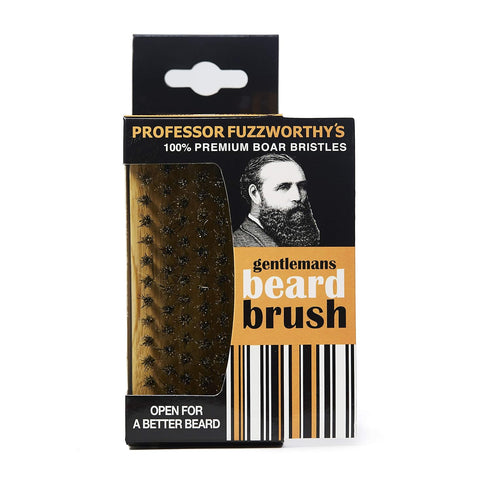 Professor Fuzzworthy's DELUXE Beard Brush - 100% Boar Bristle, Natural Bamboo Wood Handle, Easy Beard Grooming Tool