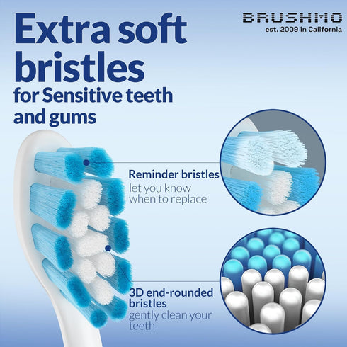 Brushmo Optimal Gum Care Replacement Toothbrush Heads, 8 Standard Replacement Heads for Philips Sonicare Electric