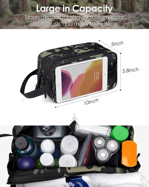 TACTICISM Toiletry Bag for Men - Tactical Molle Dopp Kit with Large Capacity, Water-Resistant Travel Bag for Women,