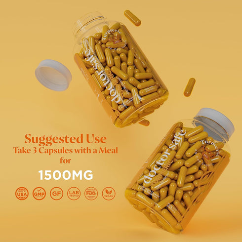 Turmeric Curcumin with 95% Curcuminoids & BioPerine - 1500mg Joint Support Supplement, Non-GMO Gluten-Free, 240 Capsules