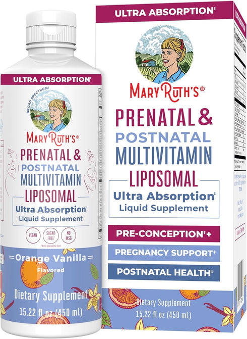 MaryRuth Organics Prenatal & Postnatal Multivitamin for Women | Vegan, Non-GMO, Gluten Free, 30 Servings, Sugar Free
