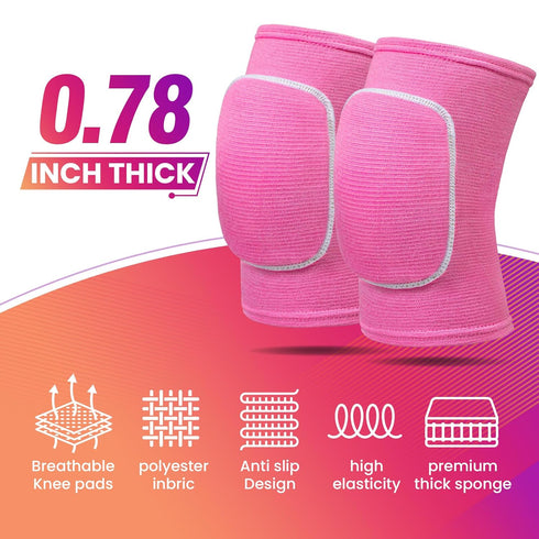 Volleyball Knee Pads for Women, Men, Kids - Knee Brace for Basketball, Volleyball, Football, Dance (Red, Large)