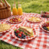 sunepany 50 9 Inch, Pcs Red Paper Plates Gingham Scalloped Disposable Plates for Party Christmas Birthday BBQ