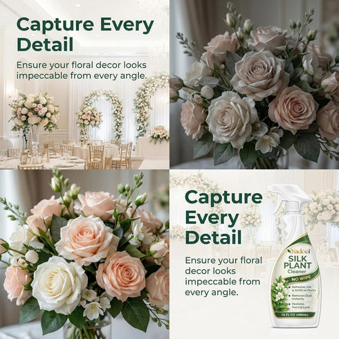 Silk Plant Cleaner Spray No Wipe, Artificial Flower Cleaner Cleaner, Removes Dust & Restores Fresh Natural Look, Easy