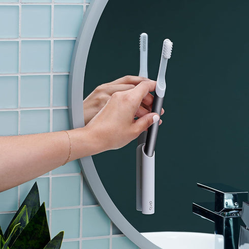 Quip Sonic Toothbrush for Adults, Timed Electric Toothbrush with Cover, Slate