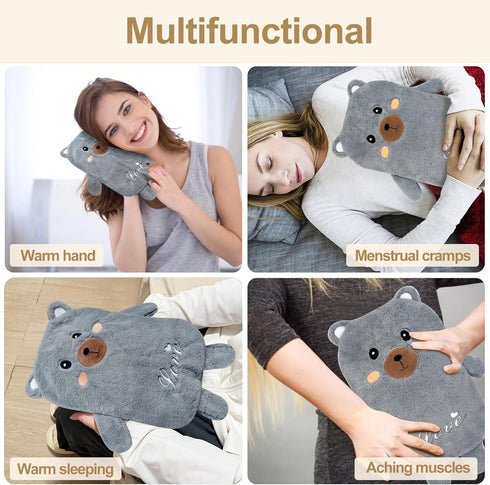 Toxin 2L Hot Water Bottle wtih Cover, Hot Water Bag, Rubber Warm Hot Water Bottles Pouch with Soft Waist Cover
