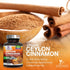 Pure Ceylon Cinnamon Capsules, Certified Organic, Non-GMO, Gluten-Free, Sri Lanka Powder Supplement, Vegan, Sugar Free