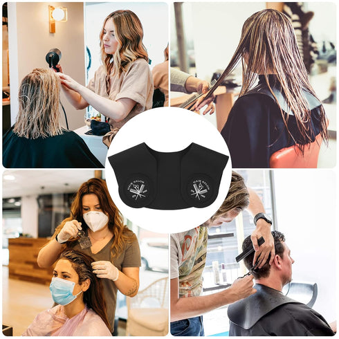 Segbeauty Hair Cutting Collar, Silicone Neck Wrap Guard for Salon Barber Haircut & Coloring - Black