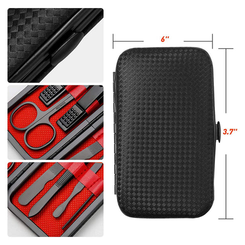 Manicure Set Pedicure Kit, 32 in 1 Professional Nail Clippers Set for Women, Travel Case Included (Red, 7 pieces)