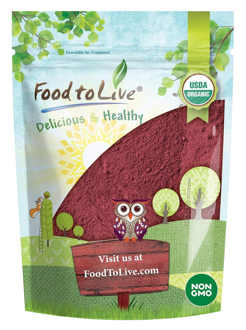 Food to Live Organic Beet Root Powder, 4 Ounces - Non-GMO, Raw, Kosher Vegan Superfood, Rich in Iron and Fiber