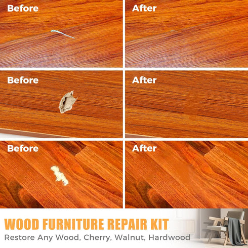 Wood Furniture Repair Kit, Set of 41, Laminate Vinyl Floor Repair Kit, Touch Up Markers for Hardwood Scratches