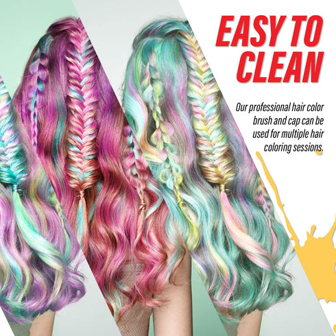 MANIC PANIC Dye Tool Kit - Hair Dye Brush + Comb Applicator, Hair Cap & Latex-Free Gloves - Reusable & Easy to Clean