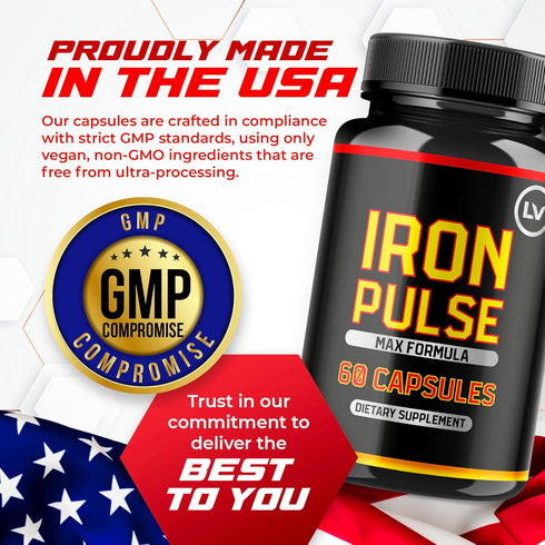 (2 Pack) IronPulse Capsules - Max Support Formula, 120 Capsules for 2 Months