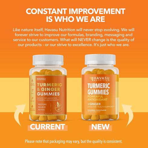 Turmeric and Ginger Gummies for Adults - 60 Vegan Gummies in Peach Flavor for Immune Support and Joint Health