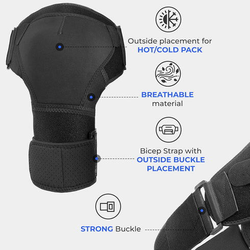 POAGL Shoulder Brace for Men - Pain Relief Torn Rotator Cuff Compression Support Sleeve for Left and Right Arm (Black,