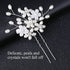 Wedding Hair Pins (3 Pcs) - Elegant Pearl Floral Crystal Accessories for Bridal Women, Silver