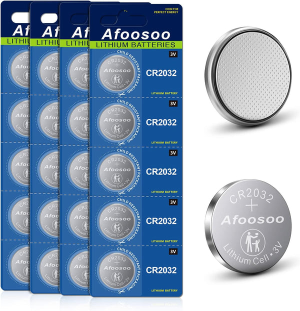 CR2032 Lithium 3V Coin Battery – 20 Pack for Apple AirTag, Watch, Car Remote, and More