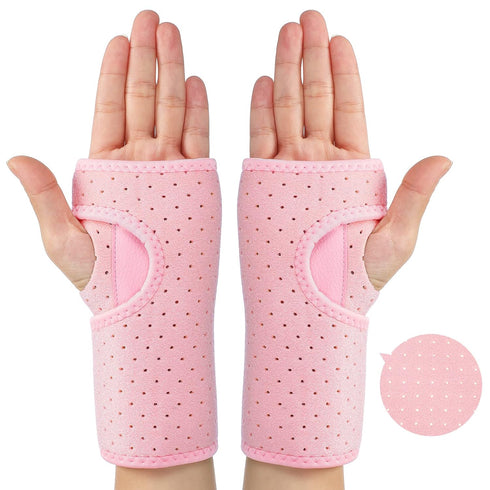 2 Pieces Carpal Tunnel Wrist Braces - Night Wrist Sleep Support Brace, Cushioned Hand Brace for Pain Relief (Breathable