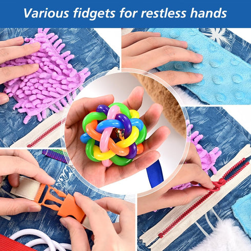 SOFWO Fidget Blanket and Muff Dog for Adults with Dementia, Alzheimers Dementia Activities Products for Elderly