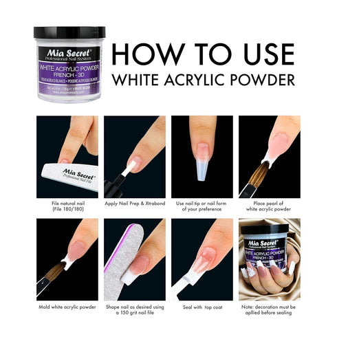 Mia Secret White Acrylic Powder, 1oz
