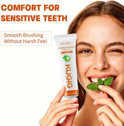 Kugig 3.5 Oz Pack) Toothpaste for Sensitive Teeth, Gentle Enamel Care, Helps Support Gum Care & Plaque Control