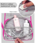 Relavel Hanging Travel Toiletry Bag for Women, Large Capacity Waterproof Organizer for Makeup and Accessories (Hot Pink)