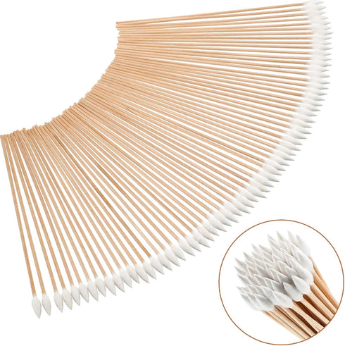 Norme 6 Inch 500 Pcs Long Cotton Swabs with Wooden Handles for Cleaning and Makeup
