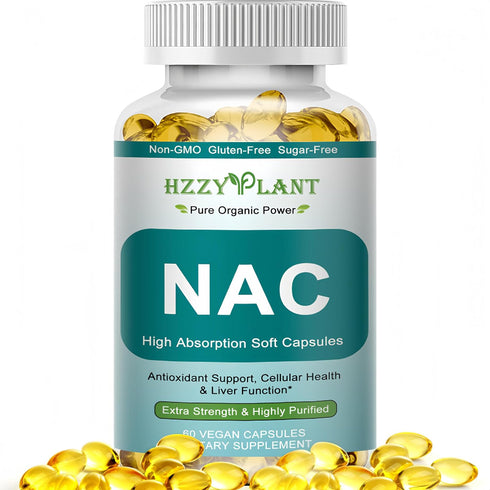 HZZYPLANT NAC Supplement - NAC Softgels for Antioxidant, Immune, Respiratory, Liver Health Support