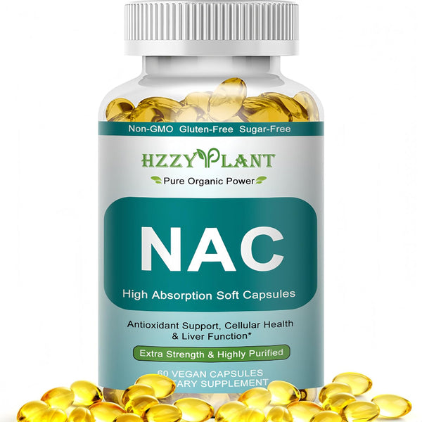 HZZYPLANT NAC Supplement - NAC Softgels for Antioxidant, Immune, Respiratory, Liver Health Support