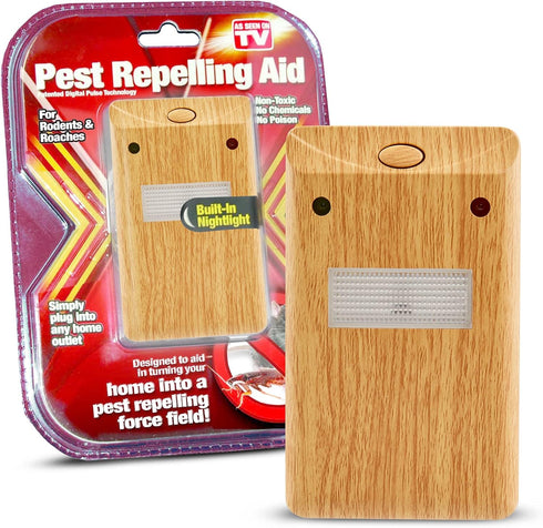 RIDDEX Plus Insect Control Plug-in, Mouse Deterrent for Defense Against Rats, Mice, Roaches, Bugs (Wood)