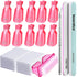 Teenitor Nail Gel Remover Tools Kit - Pink Polish Remover Clips, Cuticle Peeler, Gel Nail Brush, 115 Pack Wipe Pads
