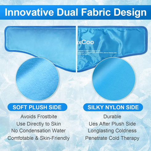 Neck Ice Pack Wrap, Reusable Gel Ice Pack for Cold Compress Therapy, Pain Relief for Injuries and Swelling