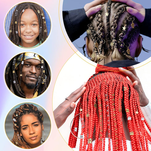 Jollidecor 259PCS Hair Jewelry Accessories for Women, Braids and Dreadlock Adornments with Gold Beads