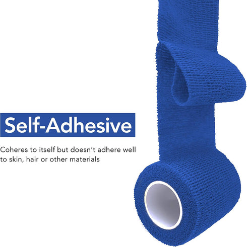 RISEN Cohesive Bandage 2” x 5 Yards, 6 Rolls Self Adherent Wrap Medical Tape for First Aid