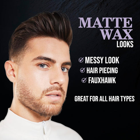 MATTE WAX (4oz) - Premium Water Based Hair Styling Pomade, Firm Hold, Matte Finish