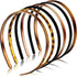 WILLBOND 6 Pieces Plastic Plain Headbands, Teeth Comb Headbands, Skinny DIY Hair Bands for Women