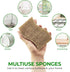 Pack 12 AIRNEX Natural Kitchen Sponge - Biodegradable Compostable Cellulose and Coconut Scrubber Sponge - of Eco