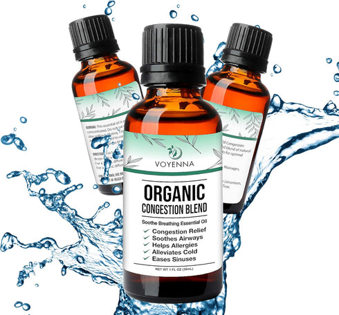 Essential Oil Breathe Blend for Diffuser, Humidifier, Aromatherapy & Rub with Peppermint & Eucalyptus Oils for