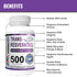 MAAC10 Trans Resveratrol 500mg Supplement (Micronized Pharmaceutical Grade 99% Pure Trans-Resveratrol Extract + BioPerine for Superior Absorption) (2X 250mg Capsules 60ct)