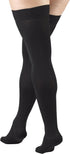 Truform Compression Stockings 30-40 mmHg, Thigh High, Closed Toe, Dot-Top, Black, Large for Men and Women