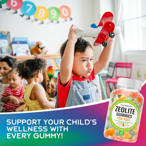 NutraPep Gummies Zeolite Detox for Kids - Total Body Cleanse Micronized Chewables Supplement with Chlorella - Cleanse