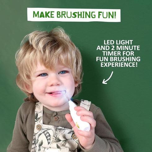 Jack N' Jill Tickle Tooth Toddler Toothbrush & Toothpaste Set, Organic Fruit Flavor for Tiny Teeth